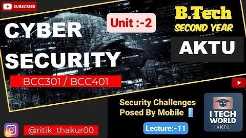 Cyber Security (Lec :-11) Unit :-2 Security Challenges B.Tech AKTU 2 Yr All Branch BCC301/BCC401