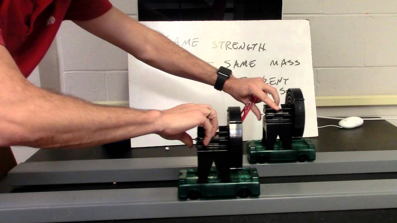Two Fans with Same Force, Different Mass