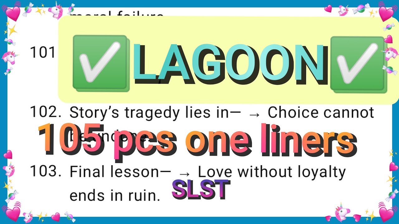 Lagoon One liners Q.||MCQ practice 