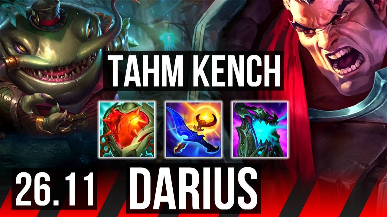 TAHM KENCH vs DARIUS (TOP) | Good KDA: 15/2/14, 42K damage | KR