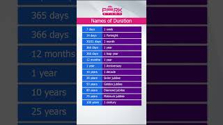Names of duration | English Grammar #educationreels #korean #english #parkstudy #facts #audiobook