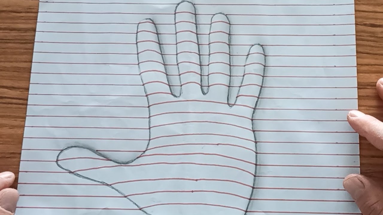 Три д руки. Объемная рука. Объемная рука на бумаге. 3d рисунок руки. Иллюзия рука на бумаге.