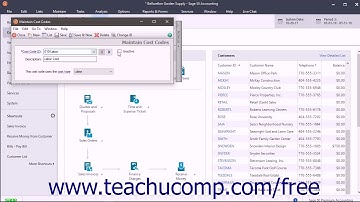 Sage 50 2018 Tutorial Creating Cost Codes for Phases Sage Training