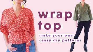 DIY  Simple Wrap Top Pattern + Sewalong