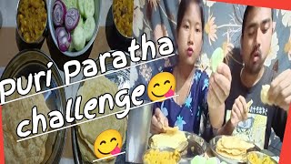 Puri Paratha challenge❤️❤️😋😋