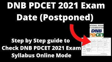 DNB PDCET 2021 Exam Date (Postponed) - How to Check DNB PDCET 2021 New Date Soon Officially Check