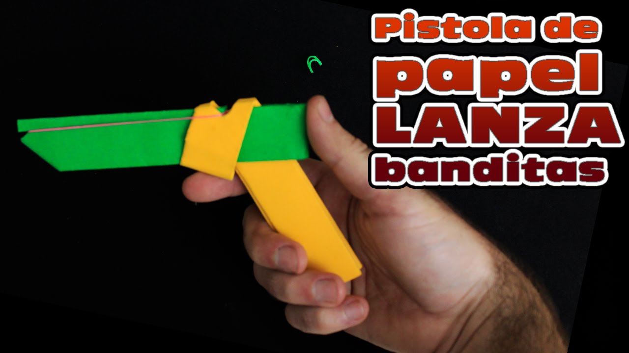 Como hacer una pistola de papel lanza banditas elásticas - YouTube