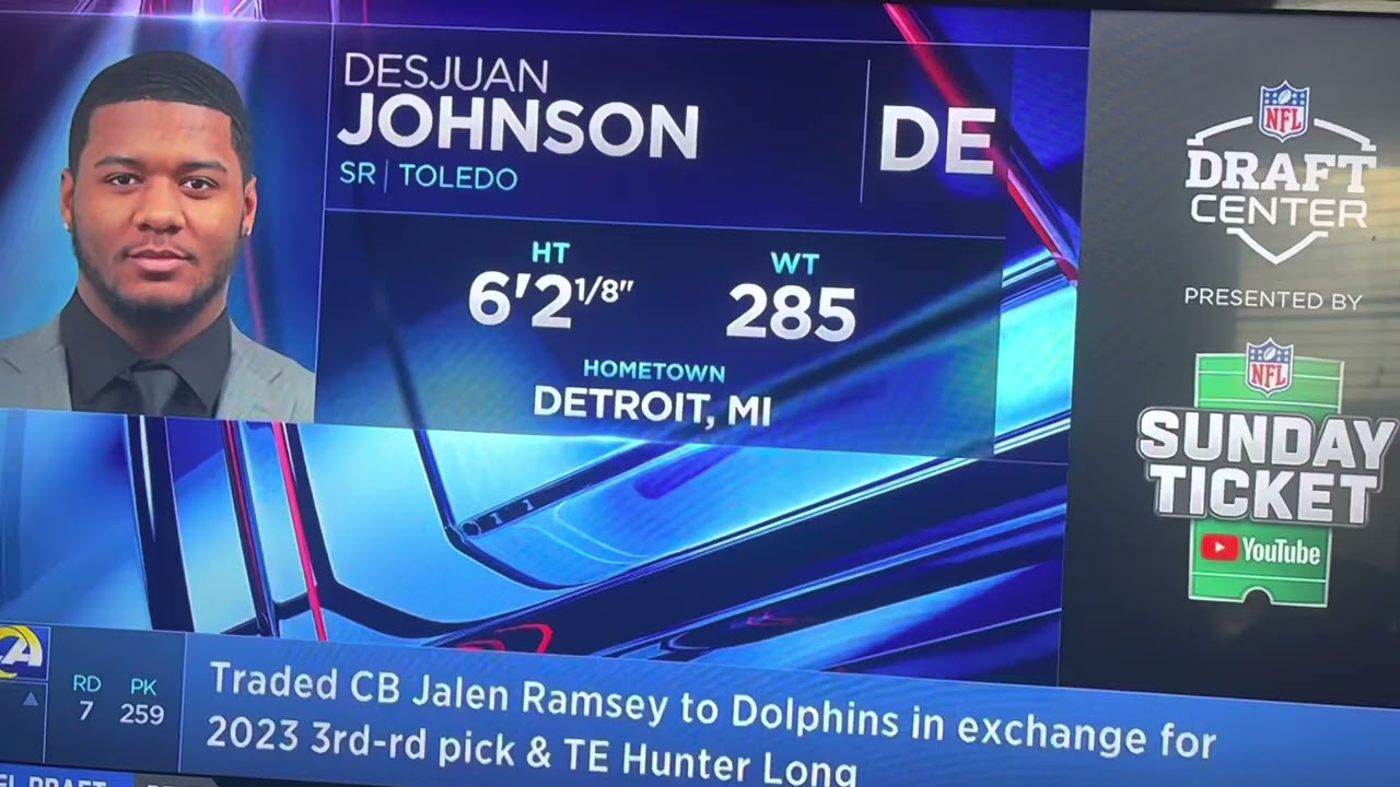 The Los Angeles Rams make defensive end Desjuan Johnson Mr. Irrelevant with  final pick in 2023 draft