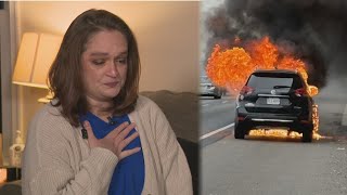 Woman saved from burning car | Extended Interview