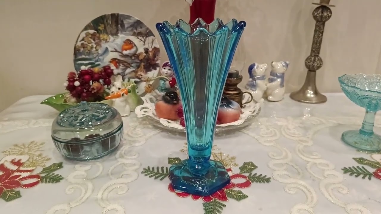 Купоросное стекло- новинки, украшение зимнего стола, цветная Гжель. 