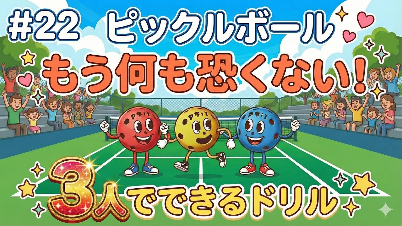 #22 【ピックルボール】もう何も恐くない！３人でできるドリル