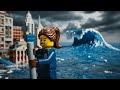 A Tsunami Heads Straight for LEGO City #legocity #tsunami #legoanimation #brickfilm
