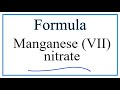Manganese Nitrate and Ion Charges