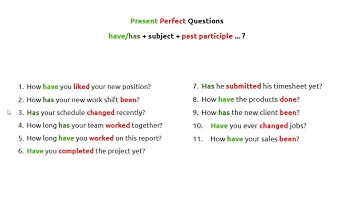 Present Perfect Work Grammar: Practice Questions, Past Participles #english #toefl #exam