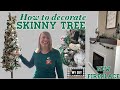 HOW TO DECORATE SKINNY CHRISTMAS TREE | WOODSY CHRISTMAS TREE | FIREPLACE DECOR KIRKLAND&#39;S CHRISTMAS