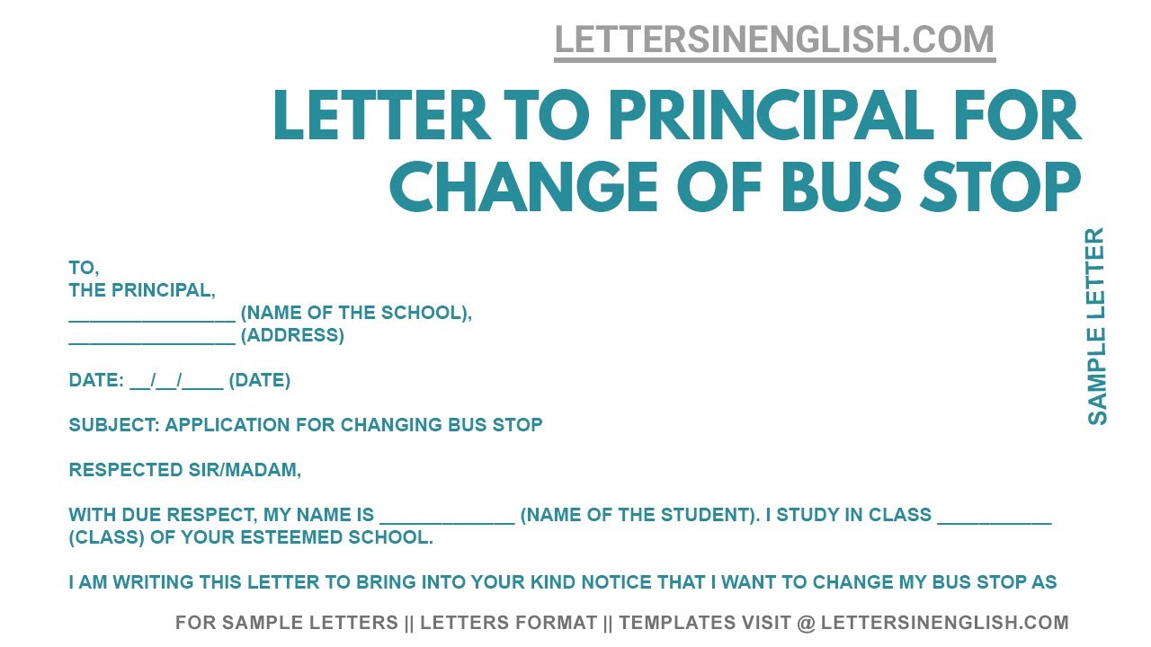 application letter for bus service in school