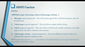 MINIFS function excel formulas in Microsoft Excel [ Using MINIFS and REVIEW MAX MAXIFS ]