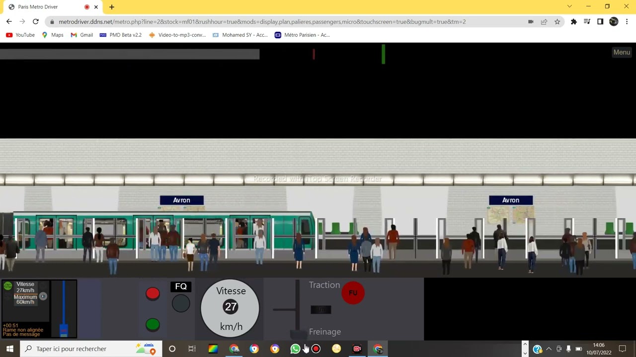PMD = Paris Métro driver ligne 2 :  Nation - Stamingrad