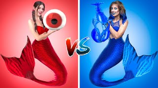 Red vs Blue Color Challenge! One Color for 24 Hours