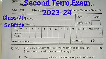 Second Term Exam Class 7th Science question paper 2023-24