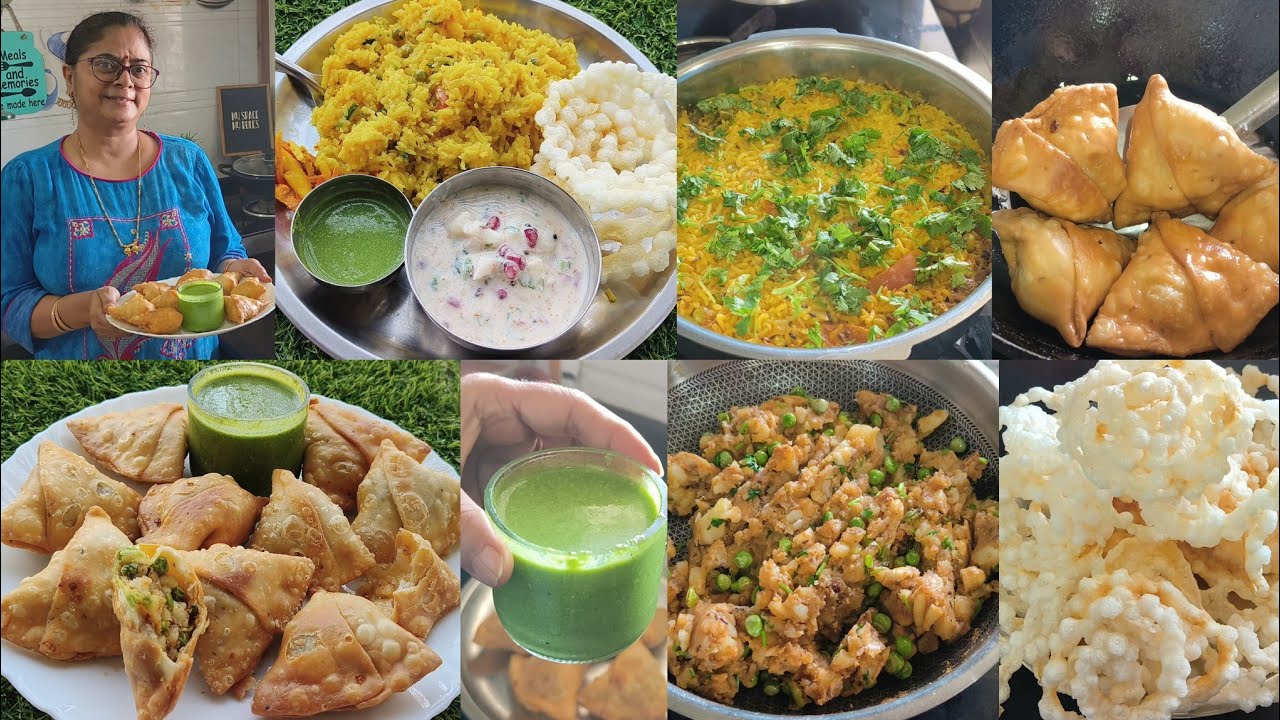 demand to hogi🫟 +Breakfast & Lunch🍱 aloo samosa🌺 hari chutney🌺 masala khichdi🌺 sabudana aloo wafers