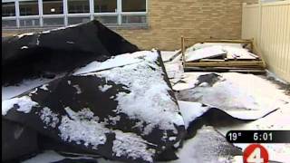 Portion of roof blows off school