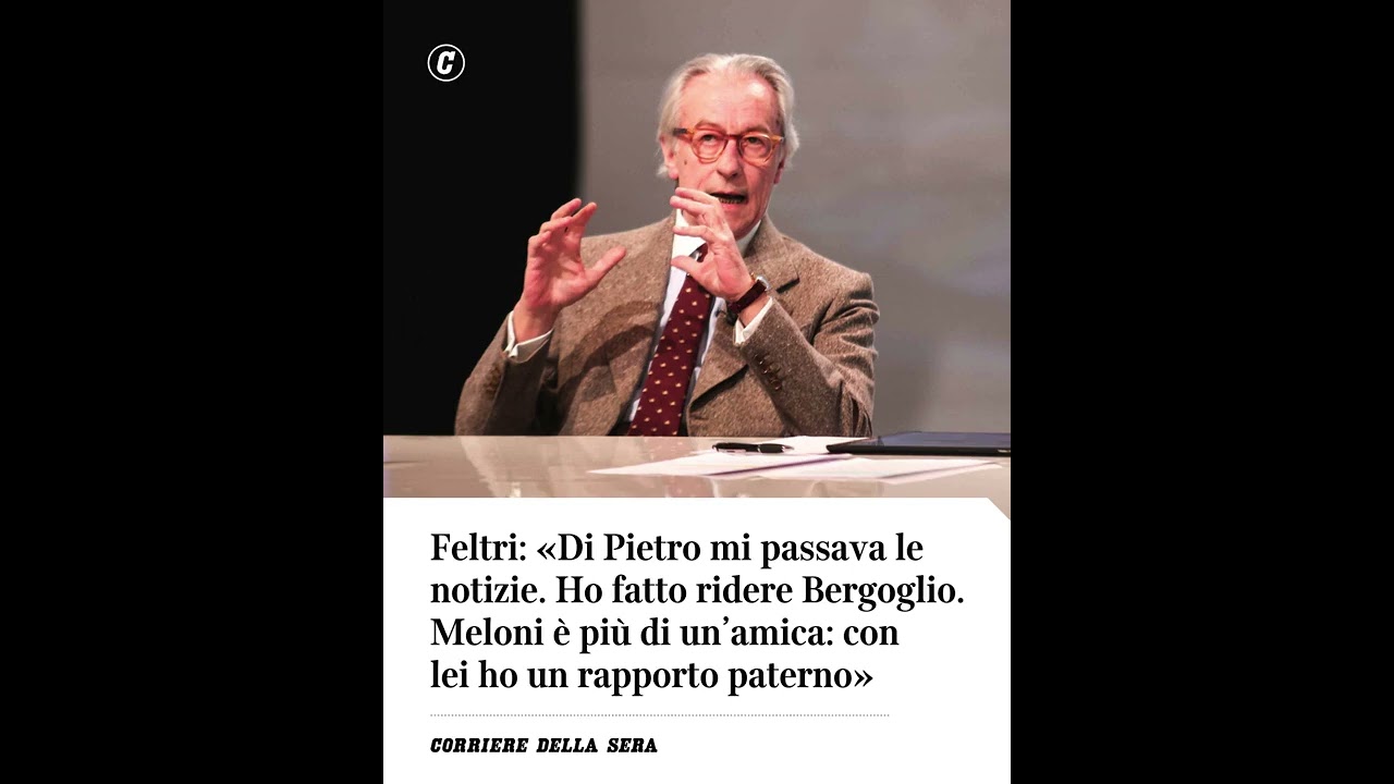 Feltri: &laquo;Meloni &egrave; pi&ugrave; di un&rsquo;amica: con lei ho un rapporto paterno&raquo; #shorts #news