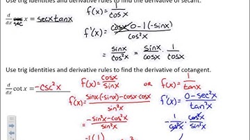 AP Calc BC: Section 3.5 - Derivatives of Trigonometric Functions