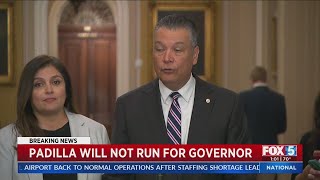 Sen. Alex Padilla won't run for California governor