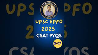 UPSC EPFO 2025 CSAT Solutions #spoorthysrinivas #csat2026 #upscprelims #upsc #shorts