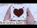 Crochet heart granny square  tutorial