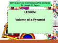 VOLUME OF A PYRAMID | TAGLISH