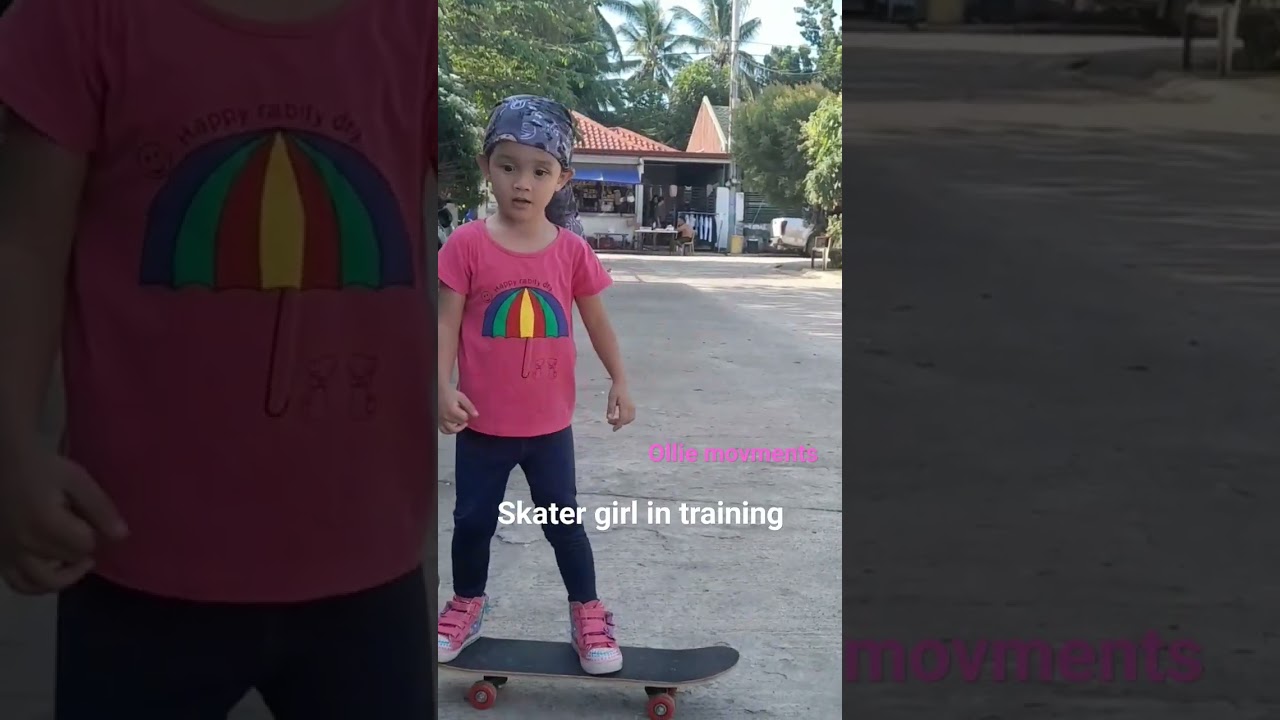 Skater girl practice. 