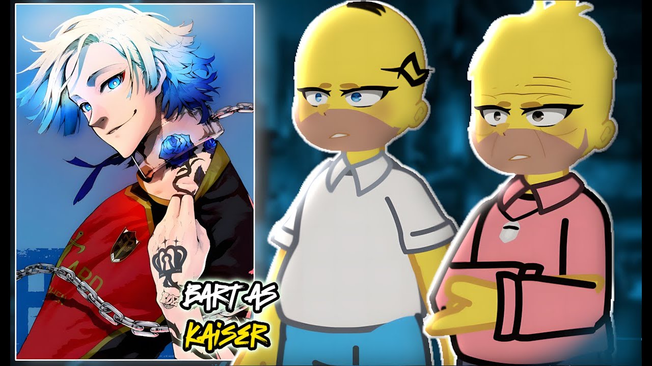 Simpsons React to Bart As Michael Kaiser || Blue Lock || - Gacha React 🇺🇸/🇧🇷