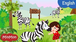 เพลงเด็กเที่ยวสวนสัตว์ เวอร์ชั่นภาษาอังกฤษ เจอสัตว์ต่างๆ เพลงเด็กภาษาอังกฤษฟังสนุก | MinMon
