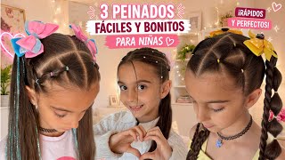 Peinados para Niñas: 3 ideas para Toda la Semana (Fácil y Rápido)👧✨