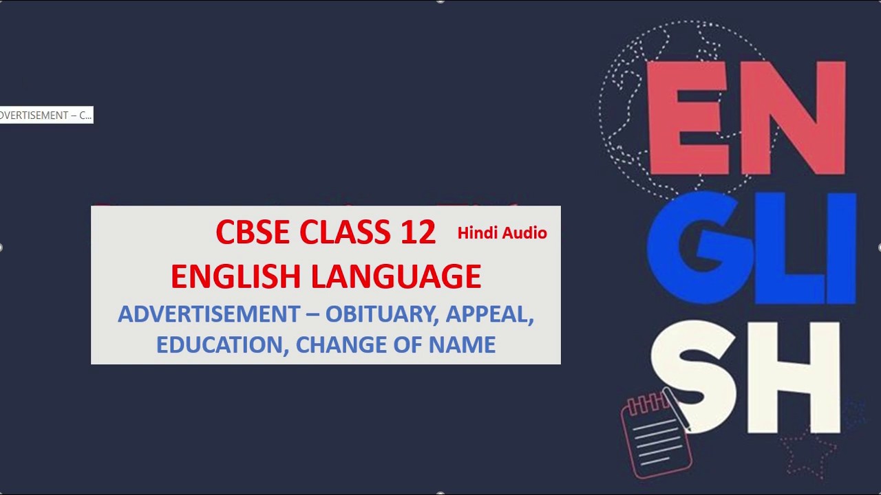 how to write English notice ( obituary,appeal,education,change of name) class 11 class 12 - YouTube