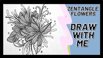 Watch Me Draw Zentangle Flowers, Curls, Stars. Relaxation, Art Meditation, Zentangle Art