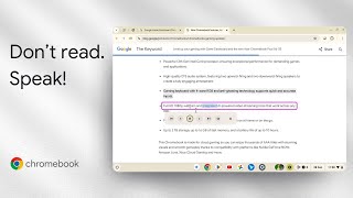 How to Enable Select to Speech to Produce Human Like Voice in Chromebook