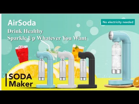 🇺🇸美國AirSoda ｜無需用電｜家用梳打氣泡機套裝 | 原裝二氧化碳氣樽360g x 1 | PET氣瓶 x 1 | 原裝行貨 ｜一年保養