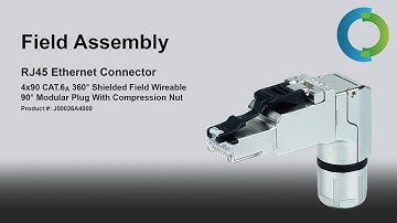 Remke RJ45 Ethernet Connector 4x90 Plug With Compression Nut - Field Assembly