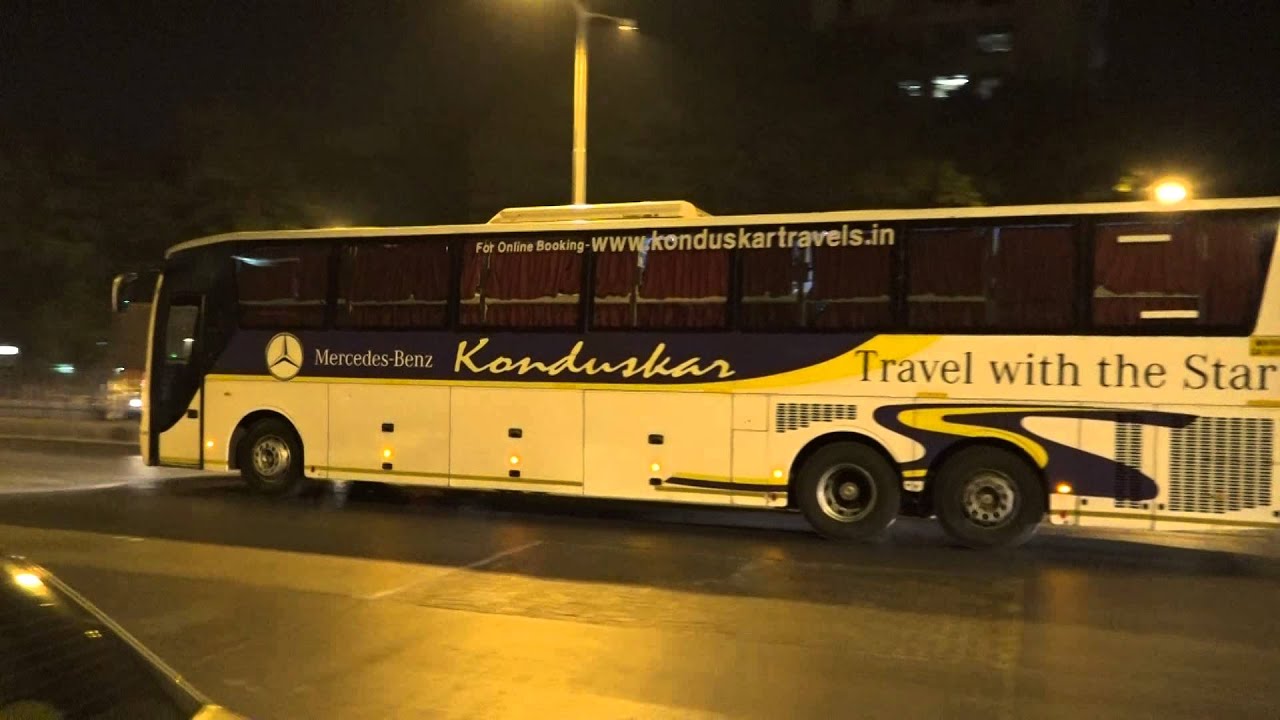Elegant Highly Attractive Multi Axle Mercedes Benz Bus Of Konduskar In Mumbai A Feast For The Eye