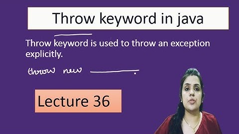 throw Keyword in Java  in Hindi