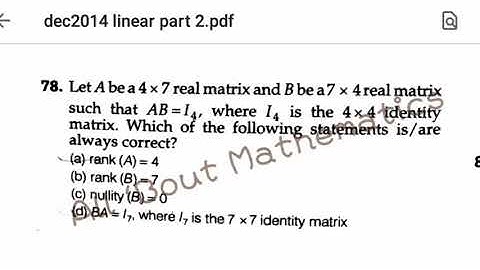CSIR NET DEC 2014 MATHEMATICS || COMPLETE SOLUTION || LINEAR ALGEBRA || SEC C ||Part 2