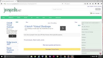 Give few example from Java API that throws InterruptedException. - javapedia.net