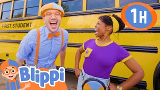 Wheels On The Bus | Blippi | Kids Songs | Moonbug Kids