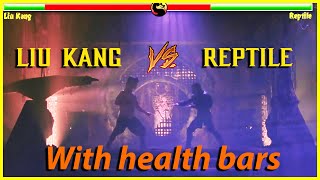 Liu Kang vs Reptile fight with health bars - Mortal Kombat