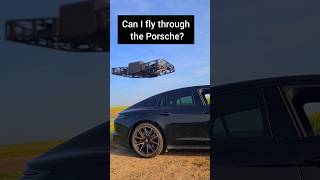Can the Hover Camera X1 drone fly through the Porsche 🔥😲 #shorts #hovercamera #hover #drone #porsche