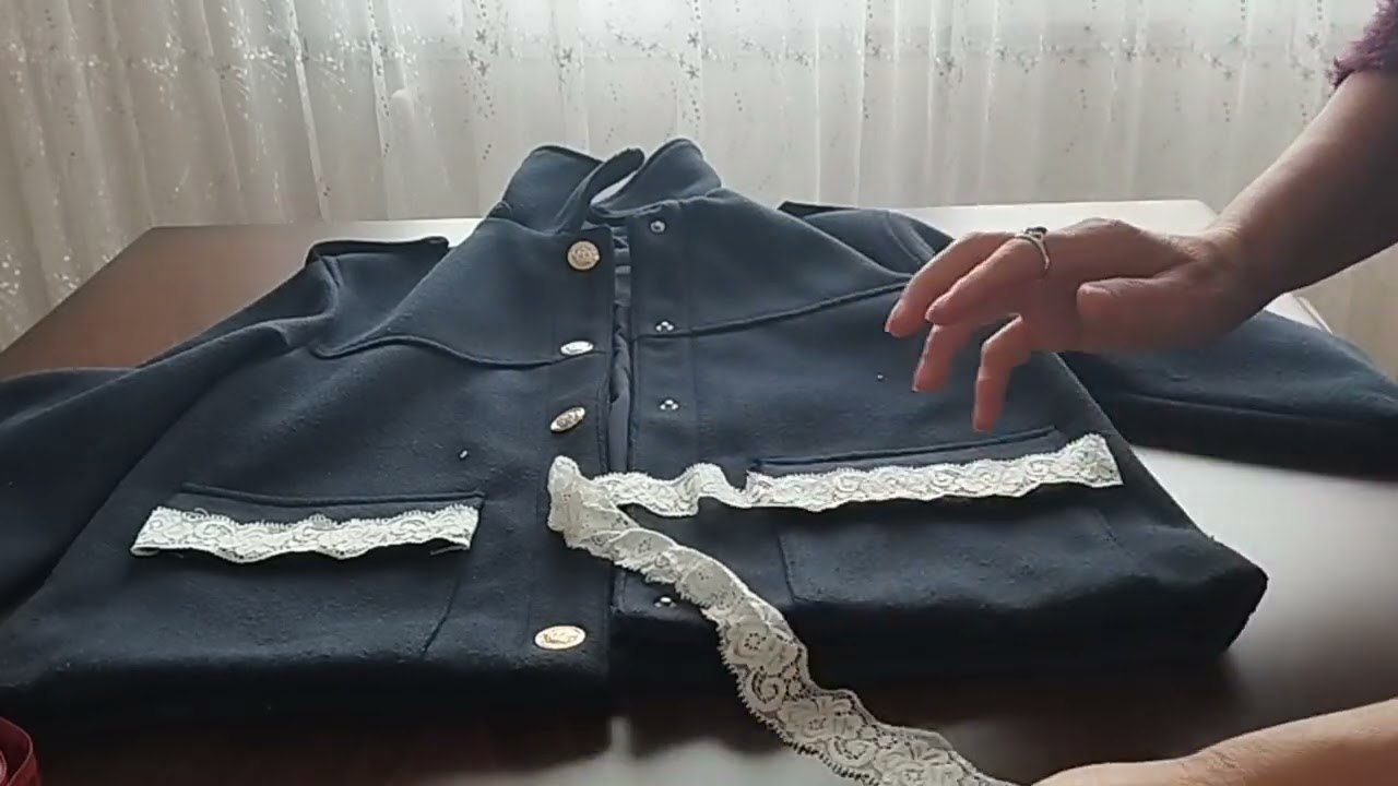 Eski Ceket Dantel DetaylıTrend CropTasarım Atma Yenile