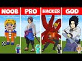 Minecraft NOOB vs PRO vs HACKER vs GOD - STATUE NARUTO HOUSE BUILD CHALLENGE